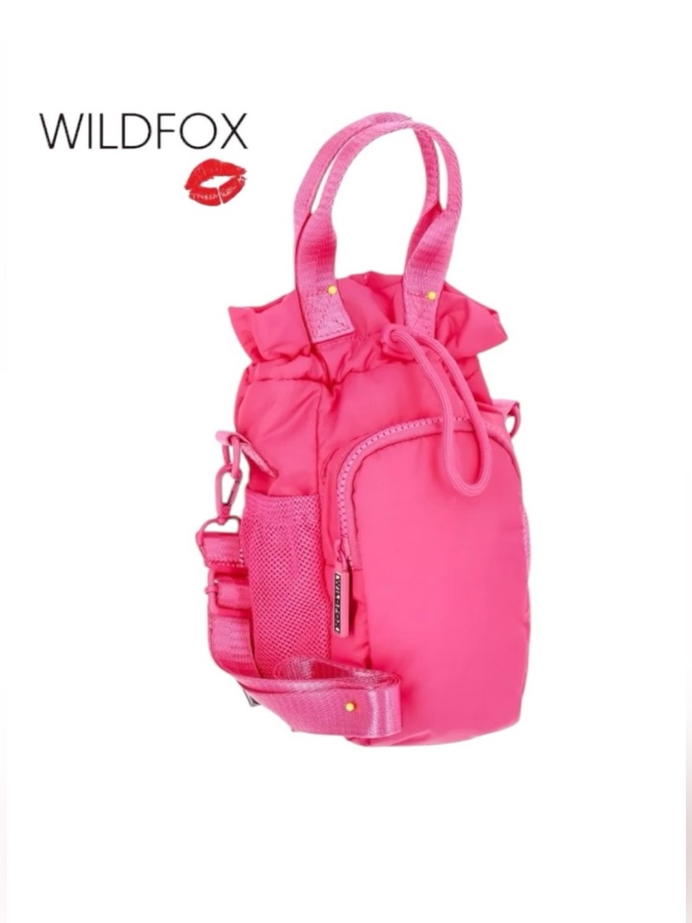 WILDFOX Hot Pink Nylon Drawstring Crossbody Bag for your Stanley’s!